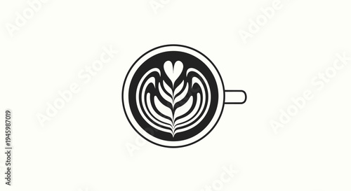 A black and white coffee cup icon.