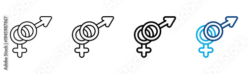 Sexual Icon Different Style Outline Collection Set Vector Illustration