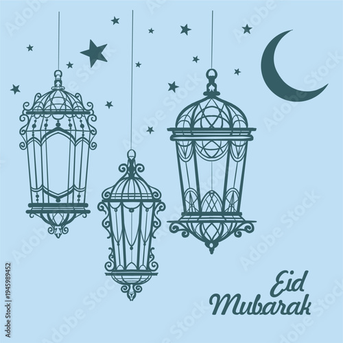 Happy islamic new year greeting card