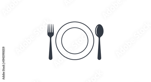 Simple table setting with plate utensils.
