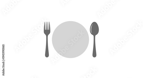 Simple table setting with plate utensils.