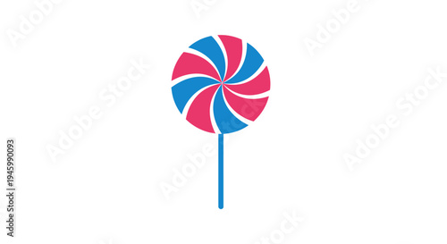 Colorful swirly lollipop candy icon.