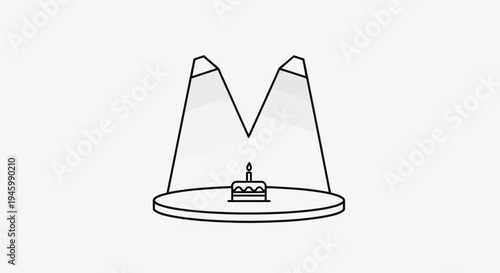 Line drawing of a glass cloche.