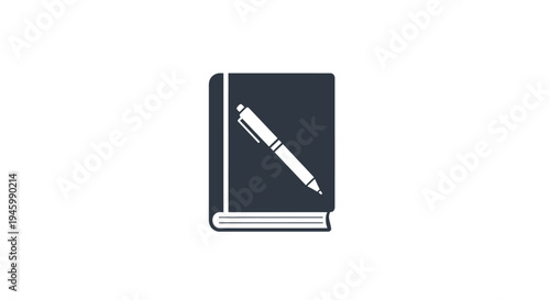 A notebook with a pen on top.