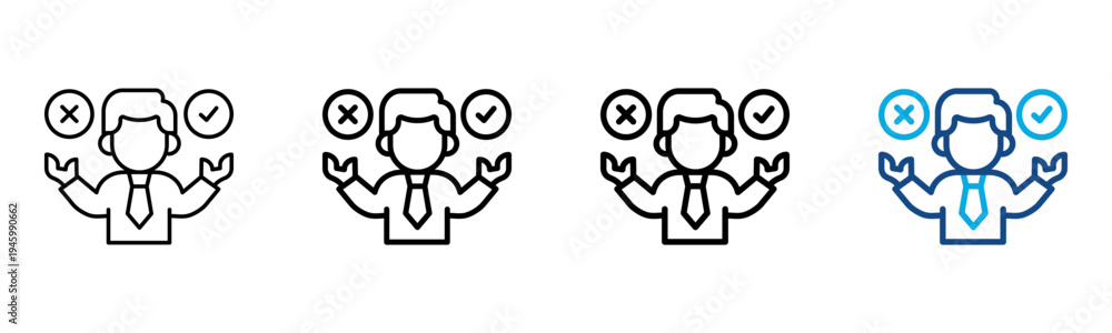 Fototapeta premium Consideration Icon Different Style Outline Collection Set Vector illustration 