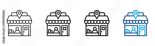 Merchant Icon Different Style Outline Collection Set Vector illustration
