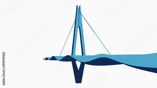 Modern Cable-Stayed Bridge Design vector illustration