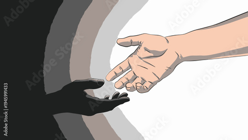 Reaching Out Connecting Across Differences vector illustration