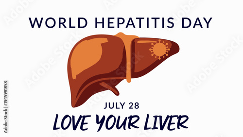 World Hepatitis Day Love Your Liver vector illustration