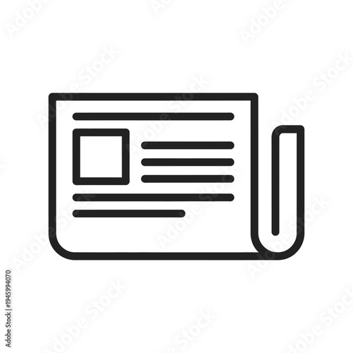 Simple line icon of a document or newspaper