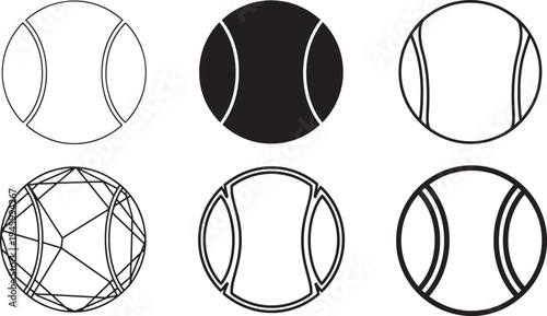 Collection of tennis balls and sports equipment vector illustration