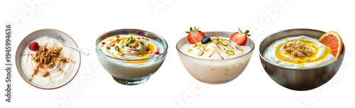 A vibrant, realistic image of Shrikhand (sweet yogurt dish) in a glass bowl, garnished with cardamom