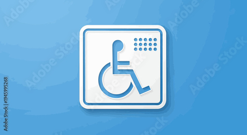 Inclusive Design Symbol for Accessibility, Showing Support and Understanding on Blue Background