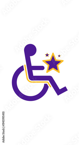 Inclusive Symbol Depicting Accessibility and Recognition with a Star Icon Illustrating Excellence