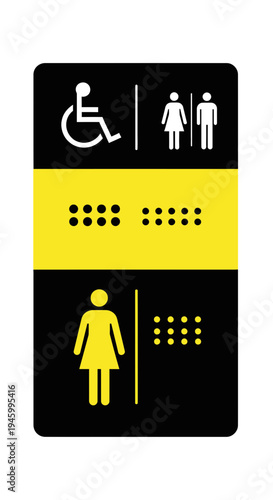 Inclusive Restroom Signage With Accessibility Symbolism for Diverse Public Facility Access