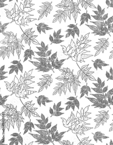 seamless background with leaves
