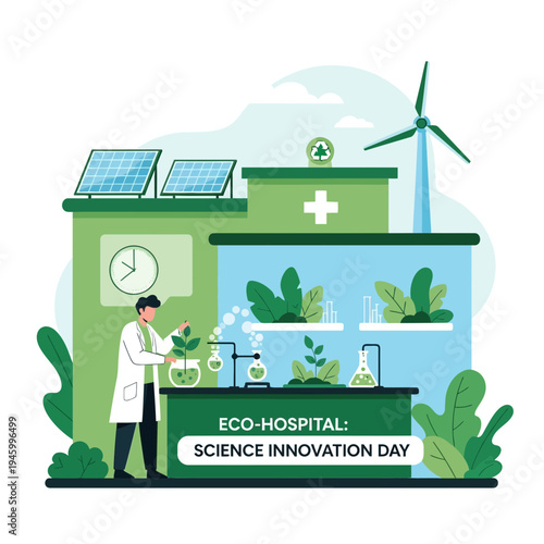 Innovative Eco-Hospital Concept Showcasing Sustainable Science and Green Energy Practices