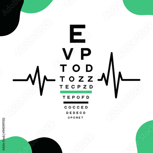Innovative Eye Chart Design Merging Medical Symbols and Modern Aesthetic Appeal