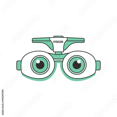 Innovative Graphic Depiction of Vision Assessment Equipment For Optometry and Eye Care