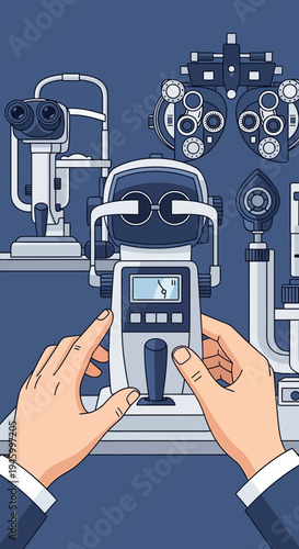 Innovative Eye Examination Instruments Depicted, Showcasing Vision Care Precision and Advanced
