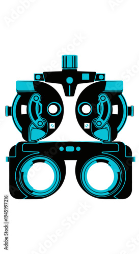 Innovative Eye Examination Tool: A Modern, Stylized Vector Illustration for Optometry Practices