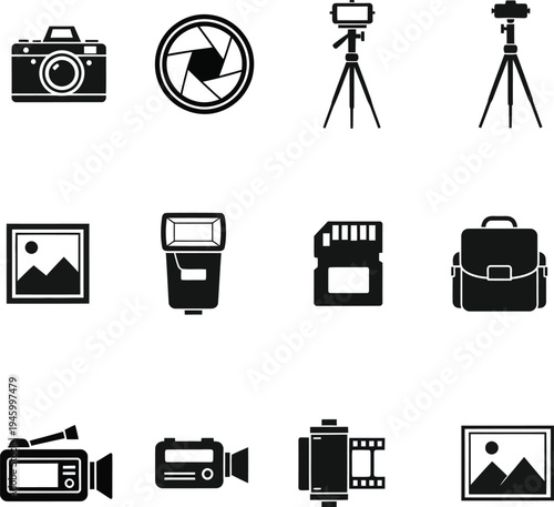 camera icon set
