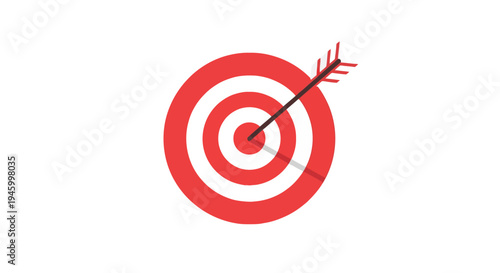 Red target with arrow hitting the bullseye, symbolizing success and accuracy