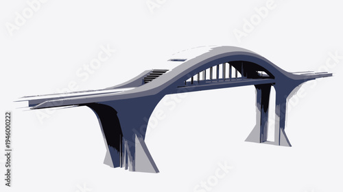 Modern Arch Bridge Design vector illustration