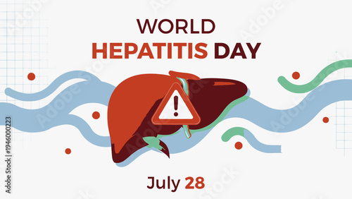 World Hepatitis Day - July 28 vector illustration