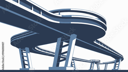 Futuristic Monorail Station With Modern Architecture vector illustration