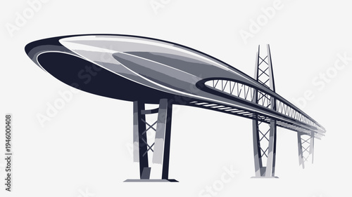 Futuristic Bridge Design vector illustration