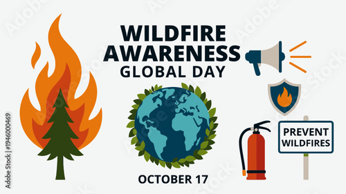 Wildfire Awareness Global Day vector illustration