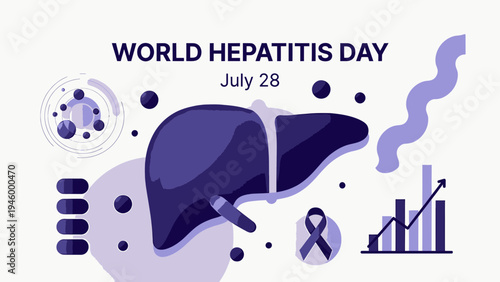 World Hepatitis Day - July 28 vector illustration