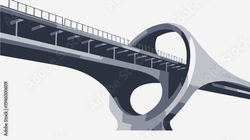 Modern Futuristic Bridge Design vector illustration