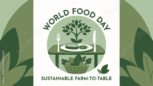 World Food Day Sustainable Farm-to-Table Celebration vector illustration