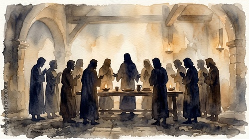 The Last Supper Painting Jesus With Disciples Biblical Art Christian Faith Holy Communion Image