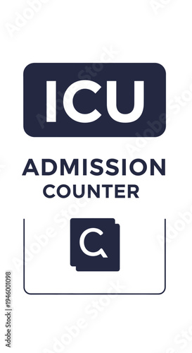Intensive Care Unit Admission Tracking Icon for Medical Healthcare and Patient Monitoring