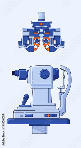 Innovative Ophthalmic Instruments Depicted in Detailed Vector Illustration For Medical Purposes