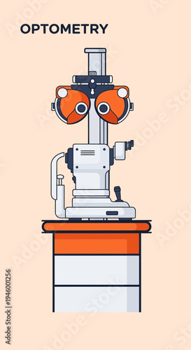 Innovative Optometry Equipment Illustration Depicting Modern Eye Examination Technology Visually
