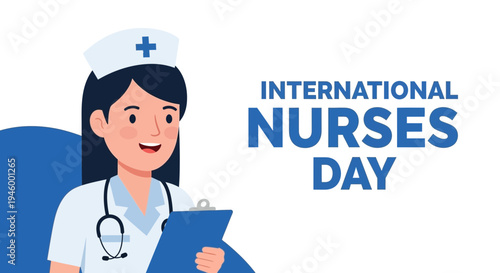 International Nurses Day Celebratory Image Depicting a Smiling Medical Professional