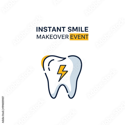 Innovative Instant Smile Makeover Event Advertisement Highlighting Dental Health Solutions