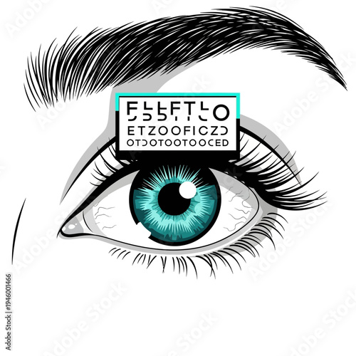 Intricate Depiction of an Eye Chart Visual, Presenting Optometry and Ophthalmology Concepts