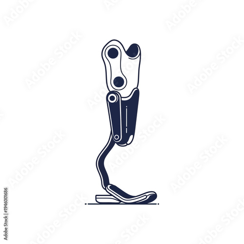 Innovative Prosthetic Leg Design Depicted in a Modern Style Illustrating Technology