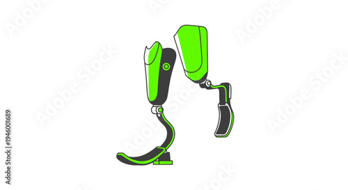 Innovative Prosthetic Leg Design Depicted In A Modern, Eye-Catching And Clean Vector Illustration