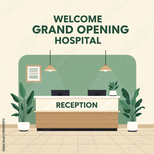 Inviting Hospital Reception Area With Modern Design For Patient Check-In and Welcoming