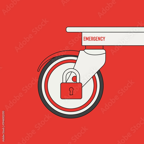 Innovative Security Concept: Depicting Emergency Lockdown for Electric Scooter Wheels with Red Tone