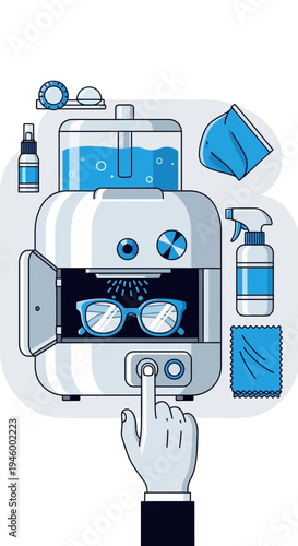 Innovative Spectacle Cleaning Technology: Automated Lens Sanitization and Maintenance System