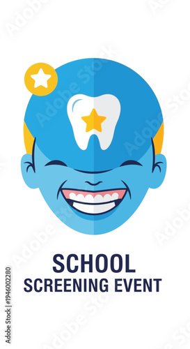 Joyful Illustration Promoting School Dental Screenings and Oral Health Awareness Programs