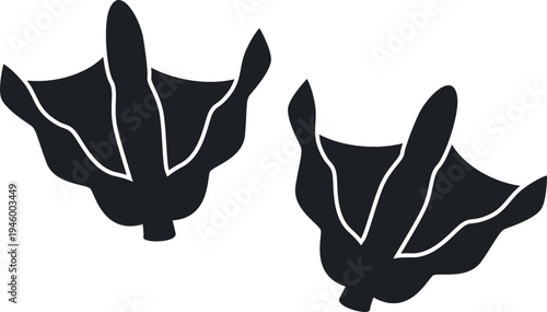 a collection of various kinds of animal footprints.Paw prints icon set. Bull cow pig wolf goat rooster bison and fox paw prints.animal paw print paw print silhouettes cat tiger lion dog fox bear