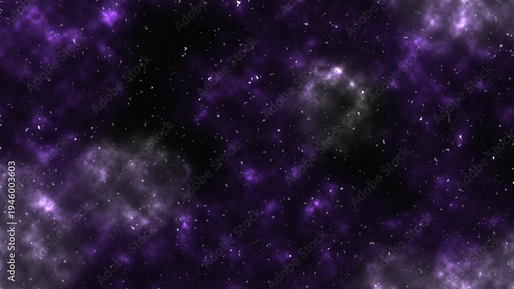 Obraz premium Vibrant purple nebula clusters glowing amidst a blanket of stars.